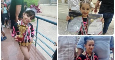 بطلات الجمباز الفنى يشاركن صورهن بالميداليات الذهبية لبطولة الجمهورية تحت 7 سنوات