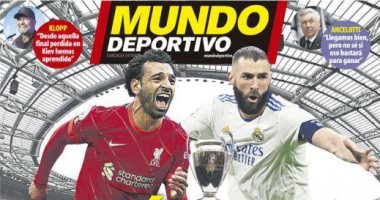 محمد صلاح وبنزيما يتصدران أغلفة صحف إسبانيا قبل نهائي دوري أبطال أوروبا