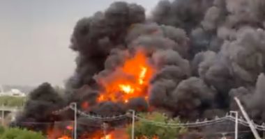حريق ضخم يلتهم 18 حافلة فى محطة مركزية بإسرائيل
