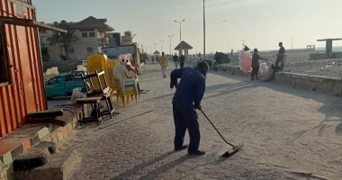 انطلاق حملة تنظيف كورنيش شاطئ العريش على ساحل شمال سيناء