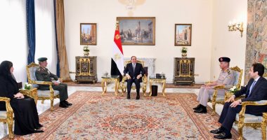 الرئيس السيسى يؤكد لرئيس أركان القوات المسلحة الإماراتية علاقات البلدين المصيرية