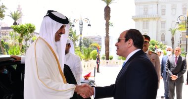 الأمير تميم: سررت بزيارة أخى الرئيس عبد الفتاح السيسي للدوحة.. صور