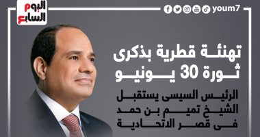 تهنئة قطرية بذكرى 30 يونيو.. الرئيس السيسى يستقبل الشيخ تميم بن حمد فى الاتحادية