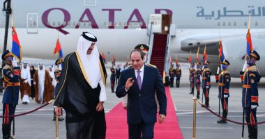 الرئيس السيسي يستقبل أمير قطر بقصر الاتحادية