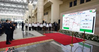 الرئيس السيسي يشهد افتتاح محطة عدلى منصور المركزية والقطار الكهربائى