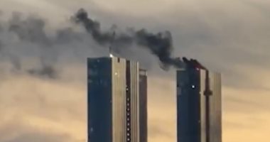 اندلاع حريق فى أحد أبراج "كابيتال تاورز" فى موسكو.. فيديو
