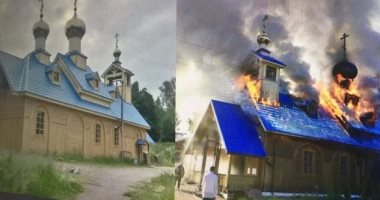 روسي يشعل النار فى كنيسة بعد إسراف زوجته فى التبرعات لها