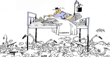 كاريكاتير اليوم.. الاقتصاد العالمي "مريض" إثر الحرب فى أوكرانيا