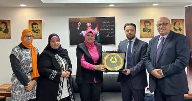 منسق عام وافدى جامعة المنوفية تلتقى بالمستشار الثقافى لسفارة فلسطين بالقاهرة