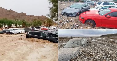 الفيضانات تجرف السيارات وتقطع الطرق على زوار الحدائق الأمريكية.. فيديو وصور