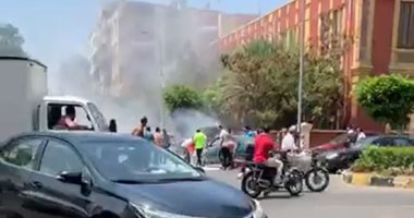 السيطرة على حريق سيارة فى أحد شوارع حى الشرق ببورسعيد.. فيديو