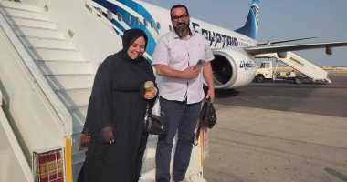 صور أولى الرحلات القادمة من مطار "معيتيقة الليبى" إلى شرم الشيخ