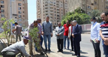 محافظ المنيا يشهد زراعة الأشجار بإحدى الميادين ضمن مبادرة "100 مليون شجرة"