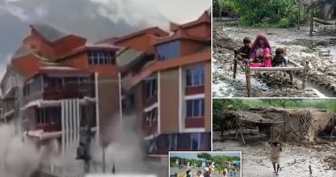 مشهد يحبس الأنفاس.. الفيضانات تدمر وتجرف فندقا فخما فى باكستان.. فيديو وصور