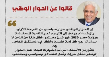 حسام بدراوى: الحوار الوطنى يهدف إلى التوجه نحو التنمية المستدامة ورؤية مصر 2030
