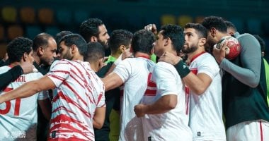 فوز يد الزمالك على بطل الجزائر  34 - 28 فى البطولة العربية 