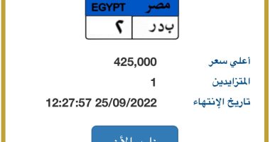 (اختار لوحتك) مزاد إلكترونى لأفضل أرقام سيارات فى مصر أبرزها "ب د ر - 2".. صور