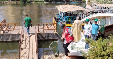تنفيذ أكبر حملة نظافة لنهر النيل فى محافظة المنيا.. صور