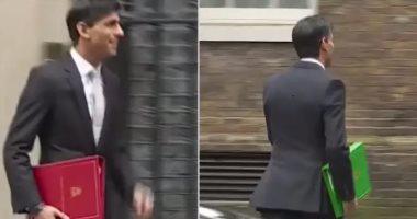 شاهد كيف تغير لون الملف بيد رئيس وزراء بريطانيا من أحمر لأخضر بثانية.. فيديو