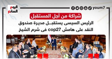شراكة من أجل المستقبل.. الرئيس السيسى يستقبل مديرة صندوق النقد على هامش cop27 (إنفوجراف)
