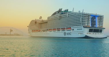 سفينة MSC World Europa السياحية تغادر ميناء السخنة إلى الإمارات العربية