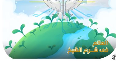 ملوك ورؤساء دول العالم بشرم الشيخ لحضور قمة المناخ في كاريكاتير اليوم السابع