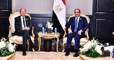 الرئيس السيسى للمستشار الألمانى: نتطلع لتعزيز مساهمتكم بخطط تنمية مصر  