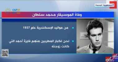 "إكسترا نيوز" تعرض تقريرا حول وفاة الموسيقار محمد سلطان