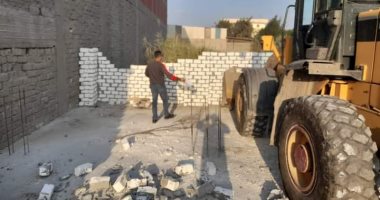 إزالة 13 حالة بناء مخالف على أراض زراعية بحى المنتزه أول بالإسكندرية