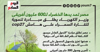 وزير الكهرباء يطلق مبادرة تنموية للقارة السمراء على هامش cop27.. إنفوجراف
