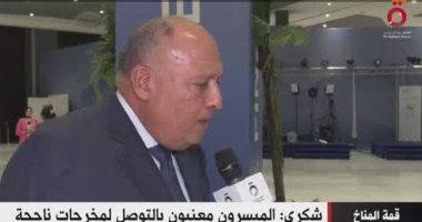 وزير الخارجية لـ"القاهرة الإخبارية": قمة المناخ نجحت بمشاركة 120 رئيسا ورئيس حكومة