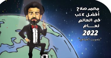 محمد صلاح أفضل لاعب فى العالم بتصويت الجماهير.. فى كاريكاتير اليوم السابع