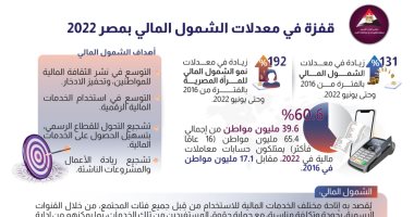 "معلومات الوزراء": قفزة فى معدلات الشمول المالى بمصر 2022.. إنفوجراف