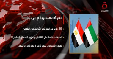"القاهرة الإخبارية" تعرض تقريرا عن تاريخ العلاقات الثنائية بين مصر والإمارات
