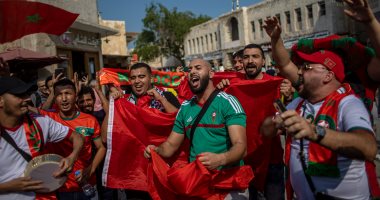 زحف مغربى لدعم أسود الأطلس ضد إسبانيا في كأس العالم 2022.. صور