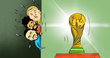 كاريكاتير اليوم.. ترقب وشغف فى انتظار الفائز بكأس العالم