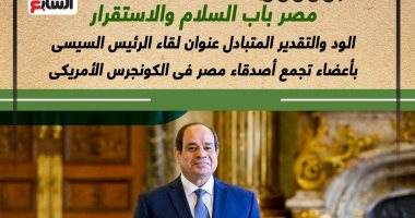 مصر باب السلام والاستقرار.. تفاصيل لقاء الرئيس السيسى بتجمع أصدقاء مصر بالكونجرس (إنفوجراف)