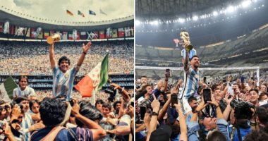 ميسي ومارادونا.. الزمن يمر والاحتفال بلقب بطل كأس العالم واحد