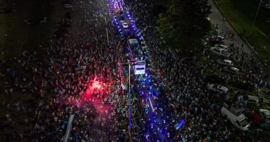 صور جوية ترصد الآلاف فى استقبال أسطورى لمنتخب الأرجنتين بعد فوزه بكأس العالم