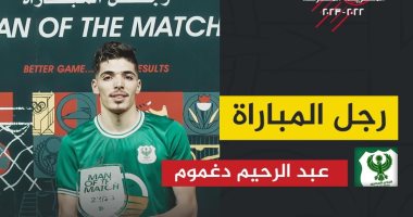 عبد الرحيم دغموم يحصد لقب رجل مباراة المصرى والأهلي 