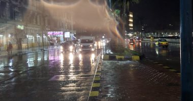 هطول أمطار مسائية غزيرة ومتوسطة على الإسكندرية.. صور وفيديو