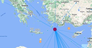 معهد الفلك: زلزال البحر المتوسط على بعد 502 كيلومتر شمال رشيد.. صور - اليوم السابع