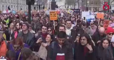 تظاهرات حاشدة فى لندن دعما لفلسطين ولوقف العدوان على غزة.. فيديو
