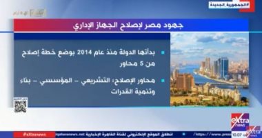 "إكسترا نيوز" تعرض تقريرا حول جهود مصر لإصلاح الجهاز الإدارى