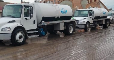 معدات لسحب تراكمات مياه الأمطار من شوارع مدينتى العريش والشيخ زويد 