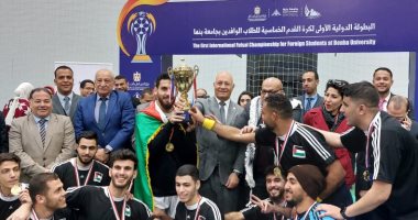 رئيس جامعة بنها يشهد ختام فعاليات البطولة الدولية لخماسى كرة القدم للوافدين
