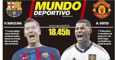 قمة برشلونة ضد مان يونايتد وسقوط أرسنال أمام مان سيتى الأبرز فى صحف العالم