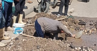 محافظة الجيزة: إصلاح كسر بماسورة مياه فى العمرانية
