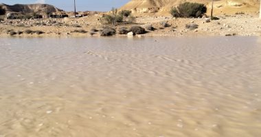 جريان المياه بـ5 أودية بمناطق مركز نخل بوسط سيناء.. صور