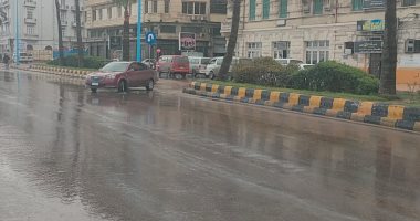 هطول أمطار غزيرة على مناطق متفرقة فى الإسكندرية.. صور